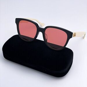 SALE! NEW Gucci GG0960SA 004 Black White Orange Square Women Sunglasses